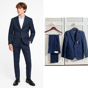 Marc New York Andrew Marc BCROMWELL Boys SKINNY Blue Suit Size 14